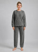 Women's Textured Cable Lounge Set in charcoal