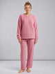 Women's Textured Cable Lounge Set in pink