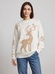 Women's Fluffy Reindeer Christmas Jumper in white