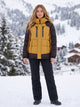 Women's Colour-Block Ski Jacket in mustard