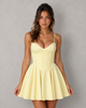 Women's Sweetheart Corset Mini Dress with Full Skirt