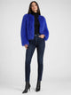 Women's Cropped Shaggy Faux Fur Jacket in blue