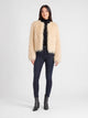 Women's Cropped Shaggy Faux Fur Jacket in cream