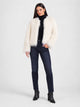 Women's Cropped Shaggy Faux Fur Jacket in ivory