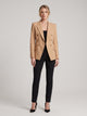 Women's Double-Breasted Gold Button Blazer in camel