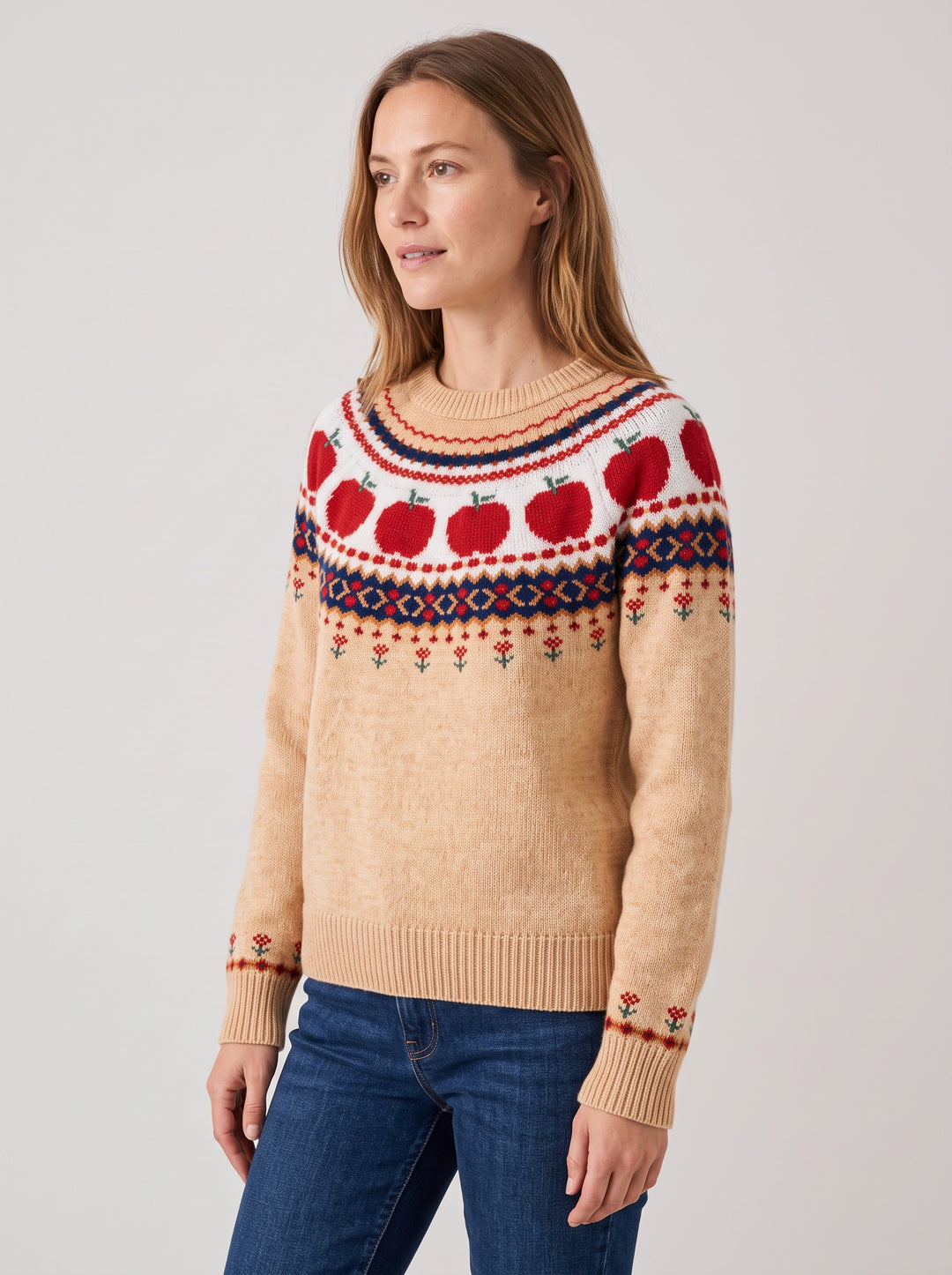 Women's Fair Isle autumn jumper in apple fair isle