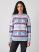 Women's Fair Isle Reindeer Christmas Jumper in light blue