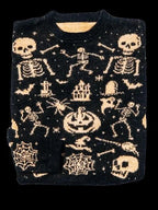 Women's Fair Isle Halloween knit sweater with crew neck and seasonal motifs