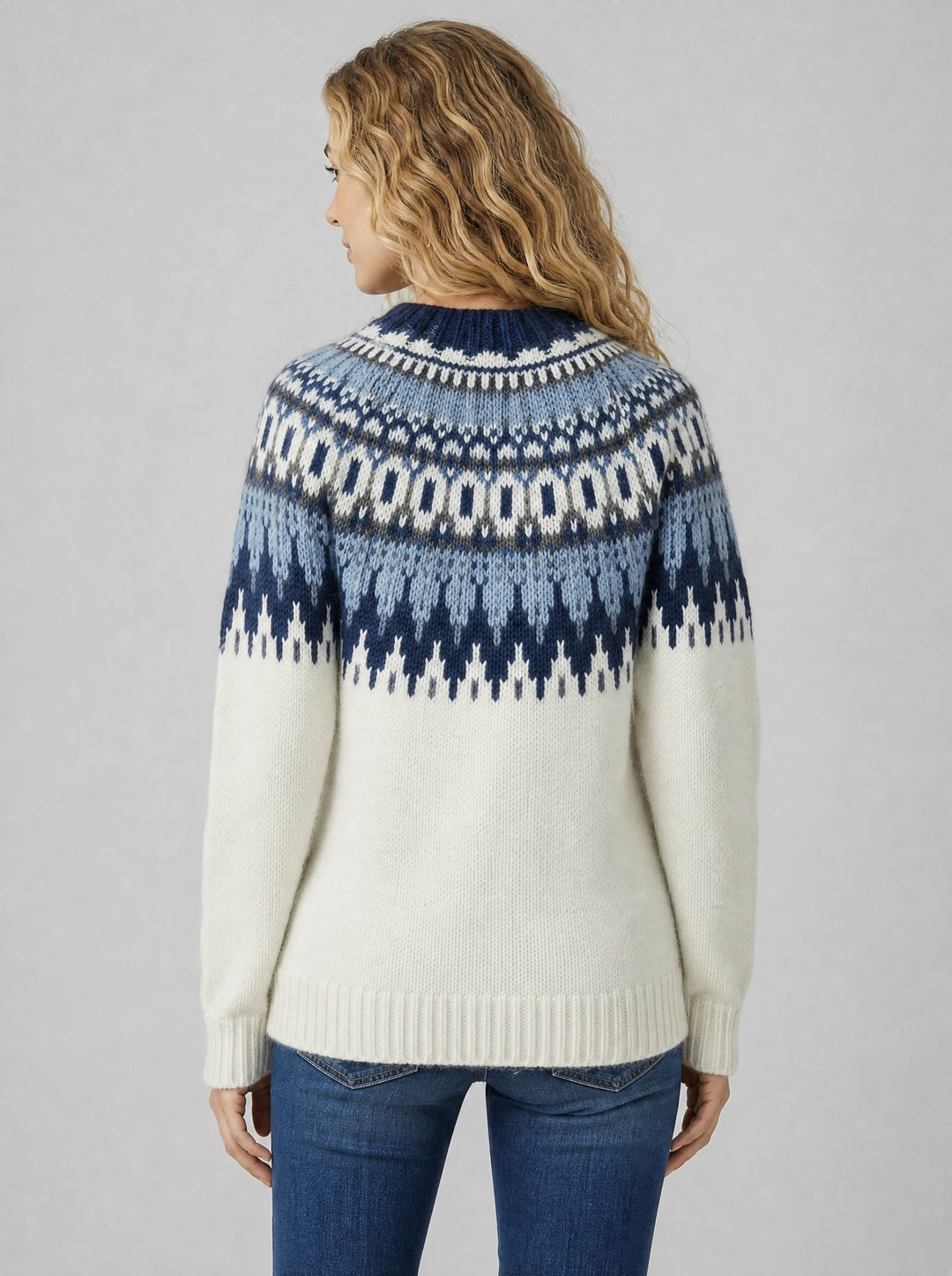 Women's Fair Isle Yoke Jumper in blue