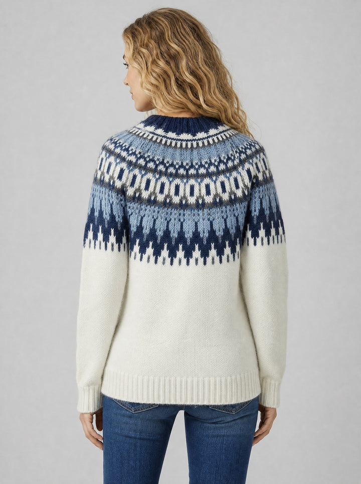 Women's Fair Isle Yoke Jumper in blue