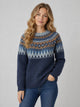 Women's Fair Isle Yoke Jumper in navy