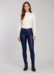Women's Faux Leather Skinny Trousers in navy
