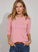 Women's Crew Neck Fine Knit Top in pink