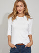 Women's Crew Neck Fine Knit Top in white