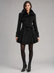 Women's Vintage Flared Coat in black