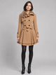Women's Vintage Flared Coat in camel
