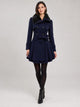 Women's Vintage Flared Coat in navy