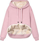 Women's fleece-lined hoodie with drawstring hood and front kangaroo pocket