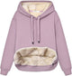 Women's fleece-lined hoodie with drawstring hood and front kangaroo pocket