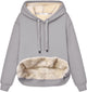 Women's fleece-lined hoodie with drawstring hood and front kangaroo pocket