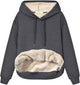 Women's fleece-lined hoodie with drawstring hood and front kangaroo pocket