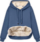Women's fleece-lined hoodie with drawstring hood and front kangaroo pocket