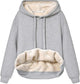 Women's fleece-lined hoodie with drawstring hood and front kangaroo pocket
