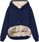 Women's fleece-lined hoodie with drawstring hood and front kangaroo pocket