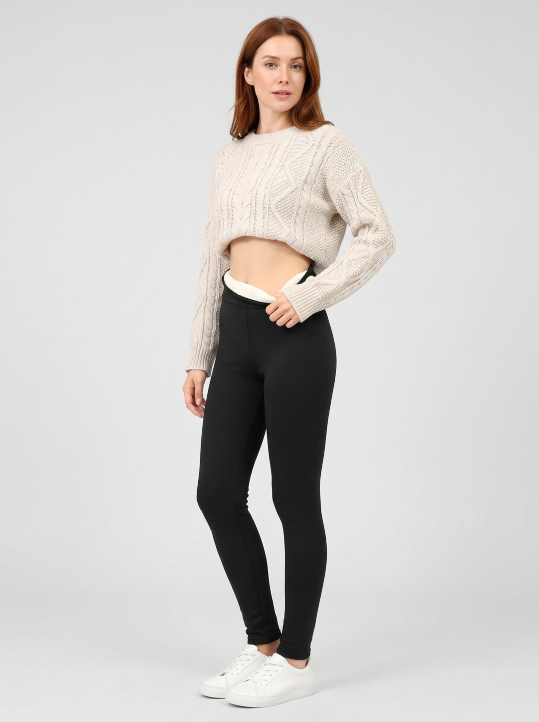 Women's Fleece Lined Leggings in black