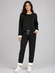 Women's Fleece Lined Two-Piece Set in black