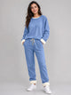Women's Fleece Lined Two-Piece Set in blue