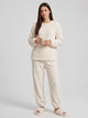Women's Cable-Texture Fleece Pyjama Set in cream