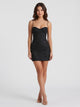 Women's Floral Embroidered Corset Mini Dress in black
