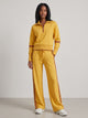 Women's Half-Zip Lounge Set with Contrast Piping in mustard yellow
