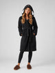 Women's Fluffy Hooded Dressing Gown in black