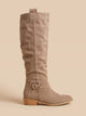 Women's Faux Suede Knee-High Slouch Boots in beige