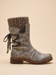 Women's Knit Cuff Winter Boots in grey