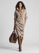Women's Collared Knit Jumper Dress in khaki