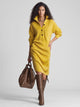 Women's Collared Knit Jumper Dress in yellow