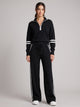 Women's Knitted Quarter-Zip Lounge Set in black