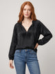 Women's Tie-Neck Lace Blouse in black