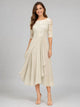 Women's Lace Bodice Midi Dress in cream