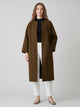 Women's Long Collarless Coat in brown