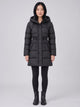 Women's Longline Hooded Puffer Coat in black