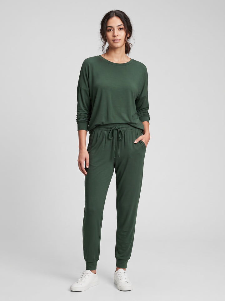 Women's Soft Loungewear Set in dark green