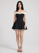 Women's Off-Shoulder Sweetheart Mini Dress in black