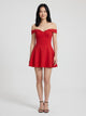 Women's Off-Shoulder Sweetheart Mini Dress in red
