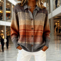 Women's multicolour plaid collared button-down cardigan with long sleeves