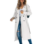 Women's double-breasted belted trench coat