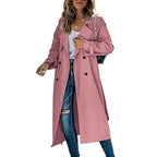 Women's double-breasted belted trench coat